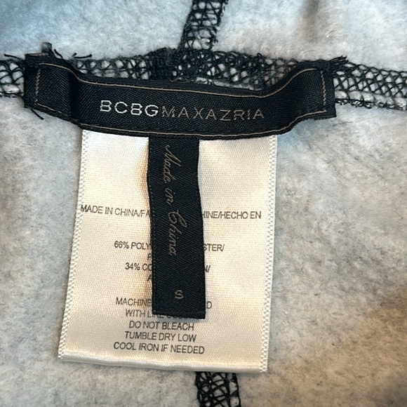 GUC BCBGMaxazia Grey/Blk Fleece Lined Bling Drawstring Hoodie, Small - Picture 11 of 12